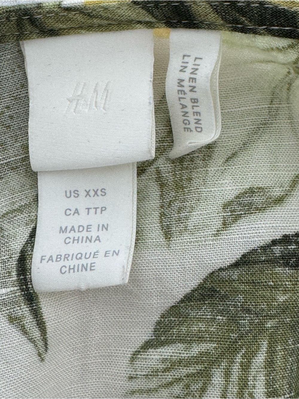 H&M Lemon & Leaf Puff Sleeve Mini Dress in Yellow and Green - Picture 3 of 3